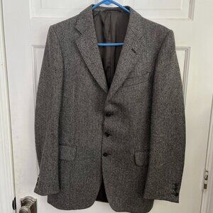 Vintage 70s Jaeger Wool Herringbone Tweed Blazer Jacket Italy Sport Coat 46R 36
